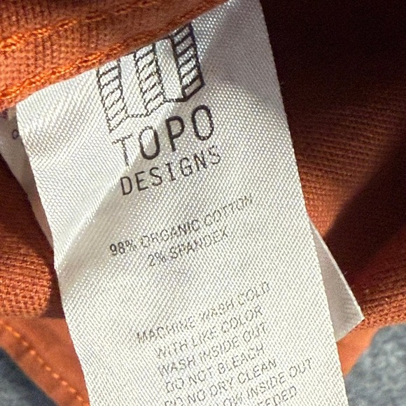 Topo‎ Designs Womens Organic Cotton Button Down Dirt Shirt LS Orange Sz Large - Picture 6 of 10